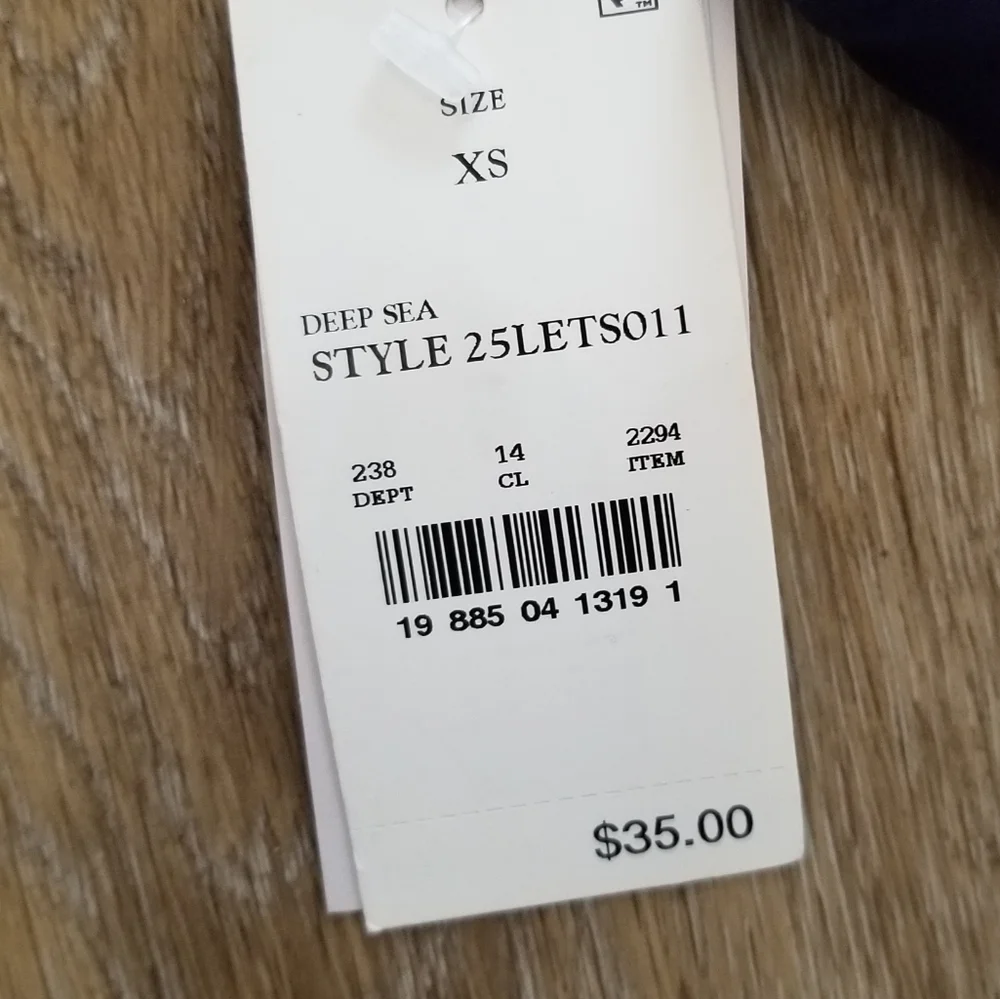 NWT Lands' End Navy High Rise  Bikini Bottom Size XS